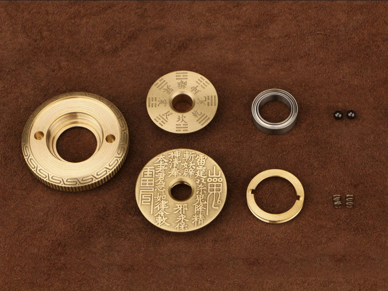 Solid Brass Fidget Slider Clicker Coin Tai Chi Haptic for Adult EDC Lucky Toys
