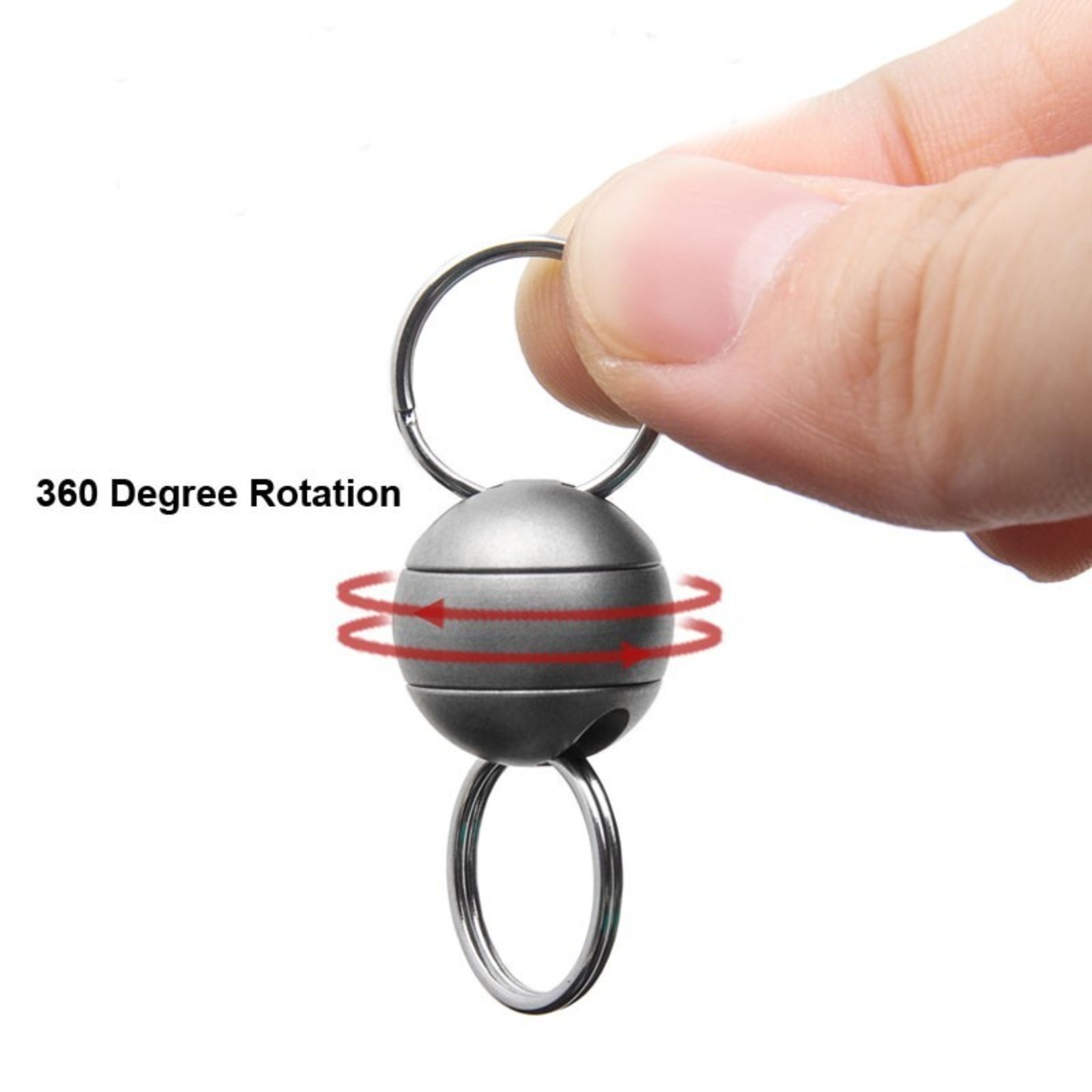 360 Degree Rotation Titanium Alloy Gimbal Keychain W Key Ring Car Keychain EDC