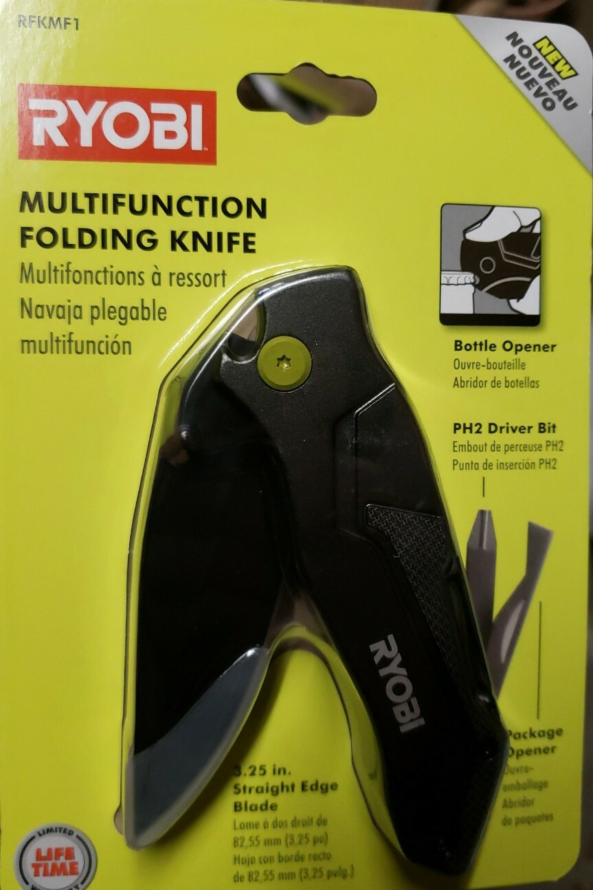 New! Ryobi Multi-Function Folding Knife with Stainless Steel Blade (RFKMF1)