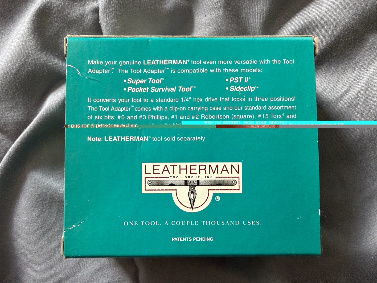 Leatherman Tool Adapter 6 Bits, Made in USA, Retired Model, Clip-on Carry Case