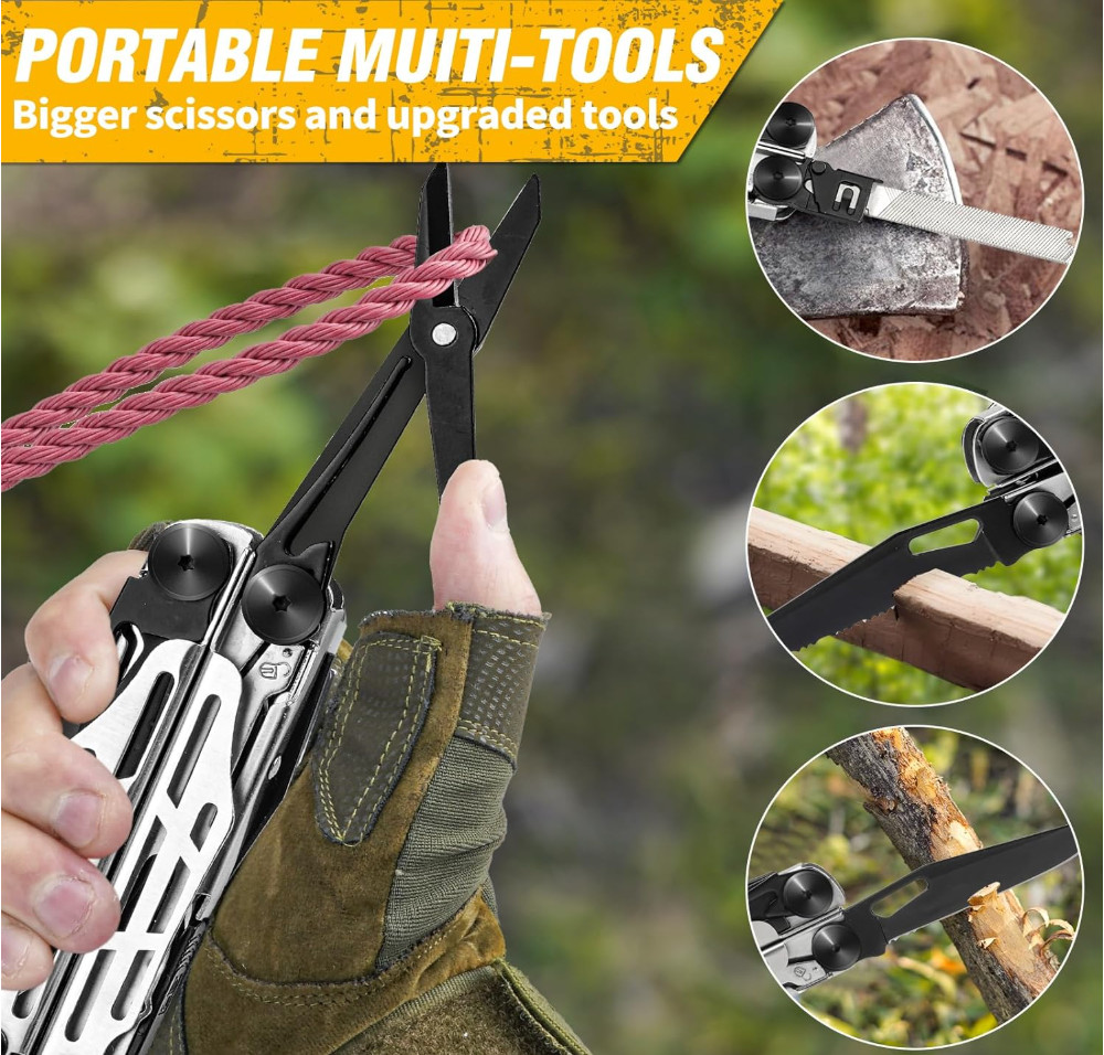 BIBURY Multitool Pliers, Stainless Steel 31-in-1 Multi Tool Pliers with Repla…