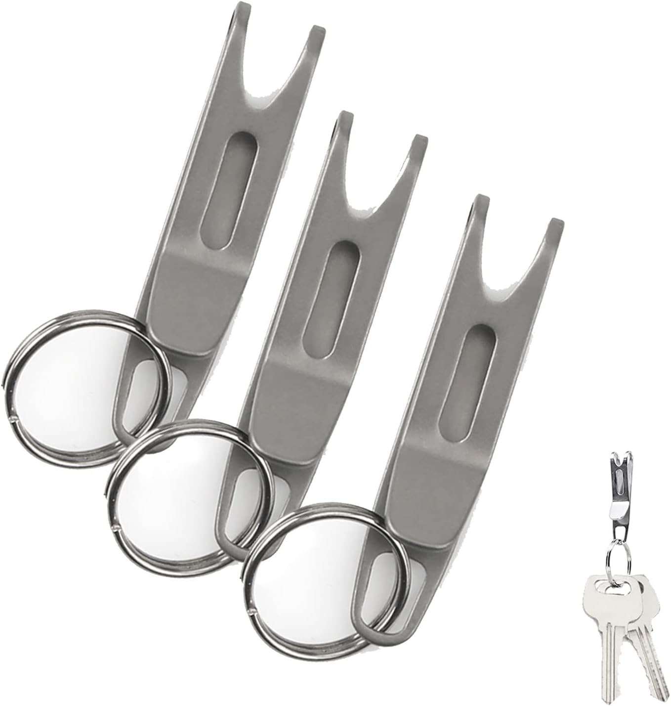 Mini Titanium Alloy Clasp with Key Ring, Outdoor Gear Pocket Suspension Clip Han