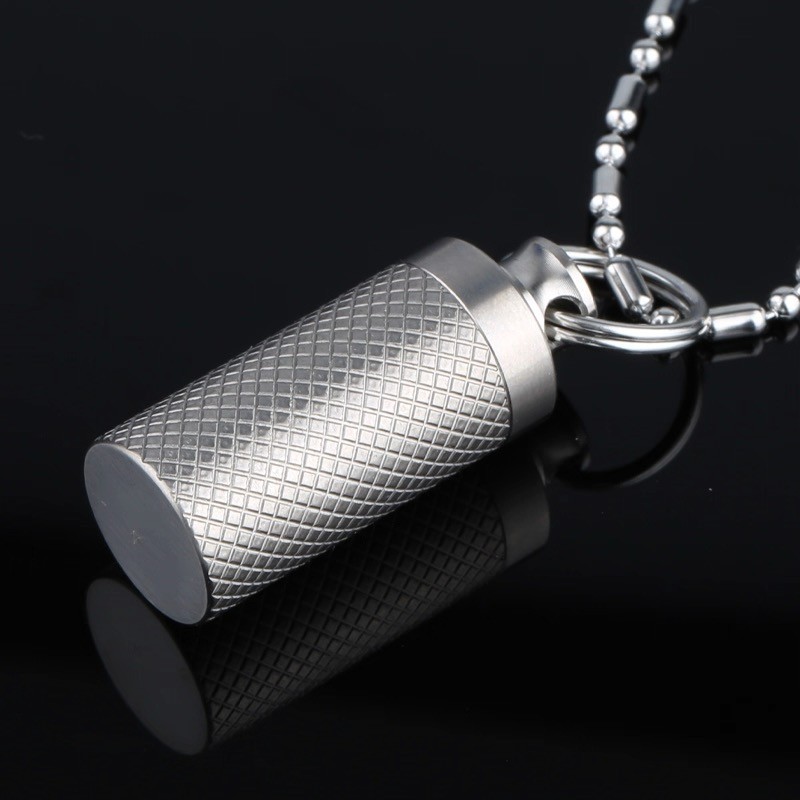 EDC TC4 Titanium Portable Keychain Pill Capsula Case Outdoor Survival Tool F-14T