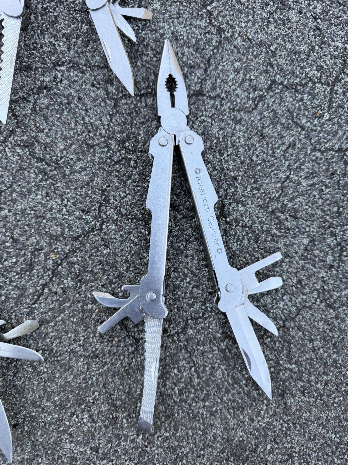 Vintage American Camper Multi-Tools, Lot of 4, Pocket Knife Pliers Screwdriver