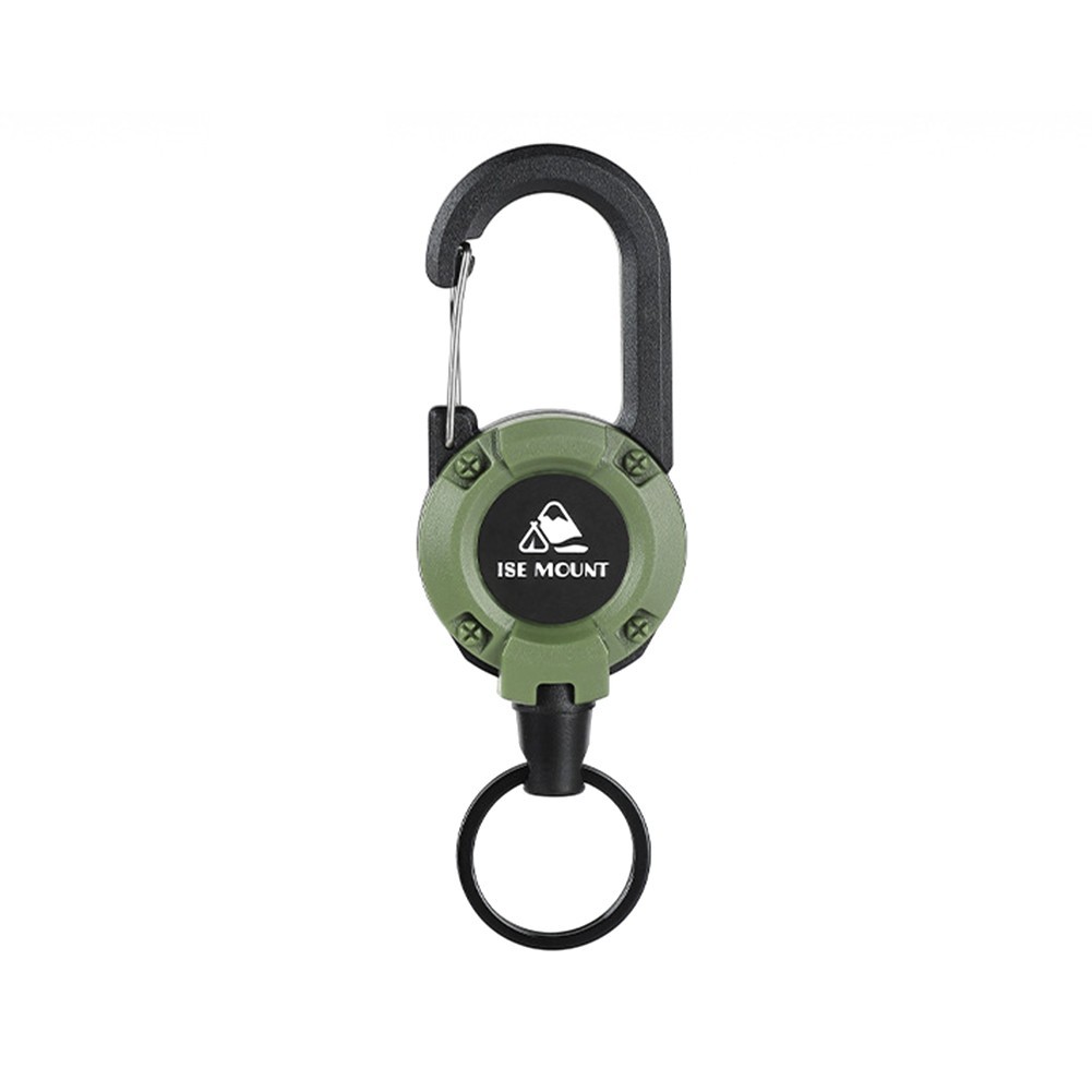Keychain with Retractable Steel Cord and Multitool Carabiner Attachment
