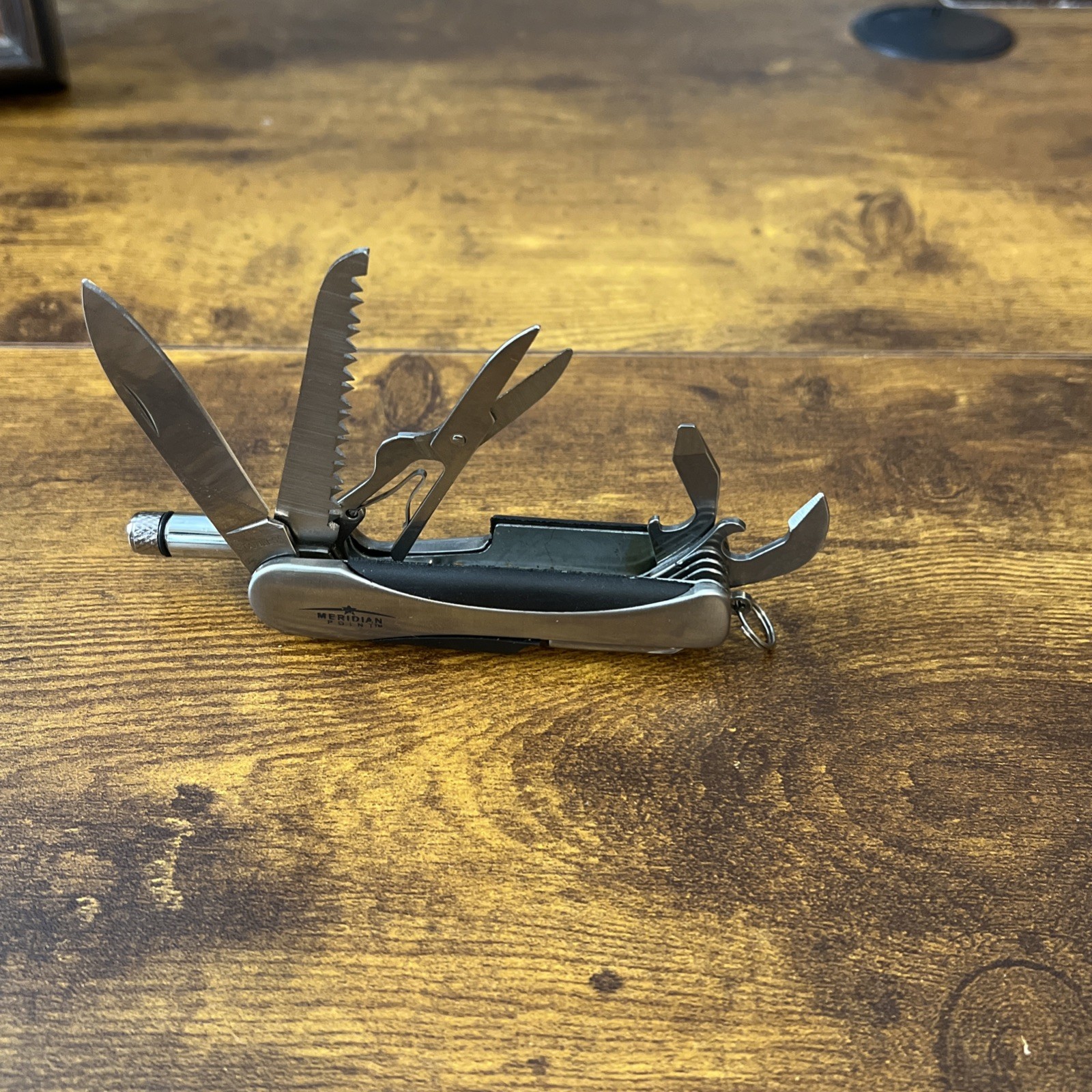 Everything Pocket Tool with LED Flashlight Saw Bottle Opener Screwdriver Silver