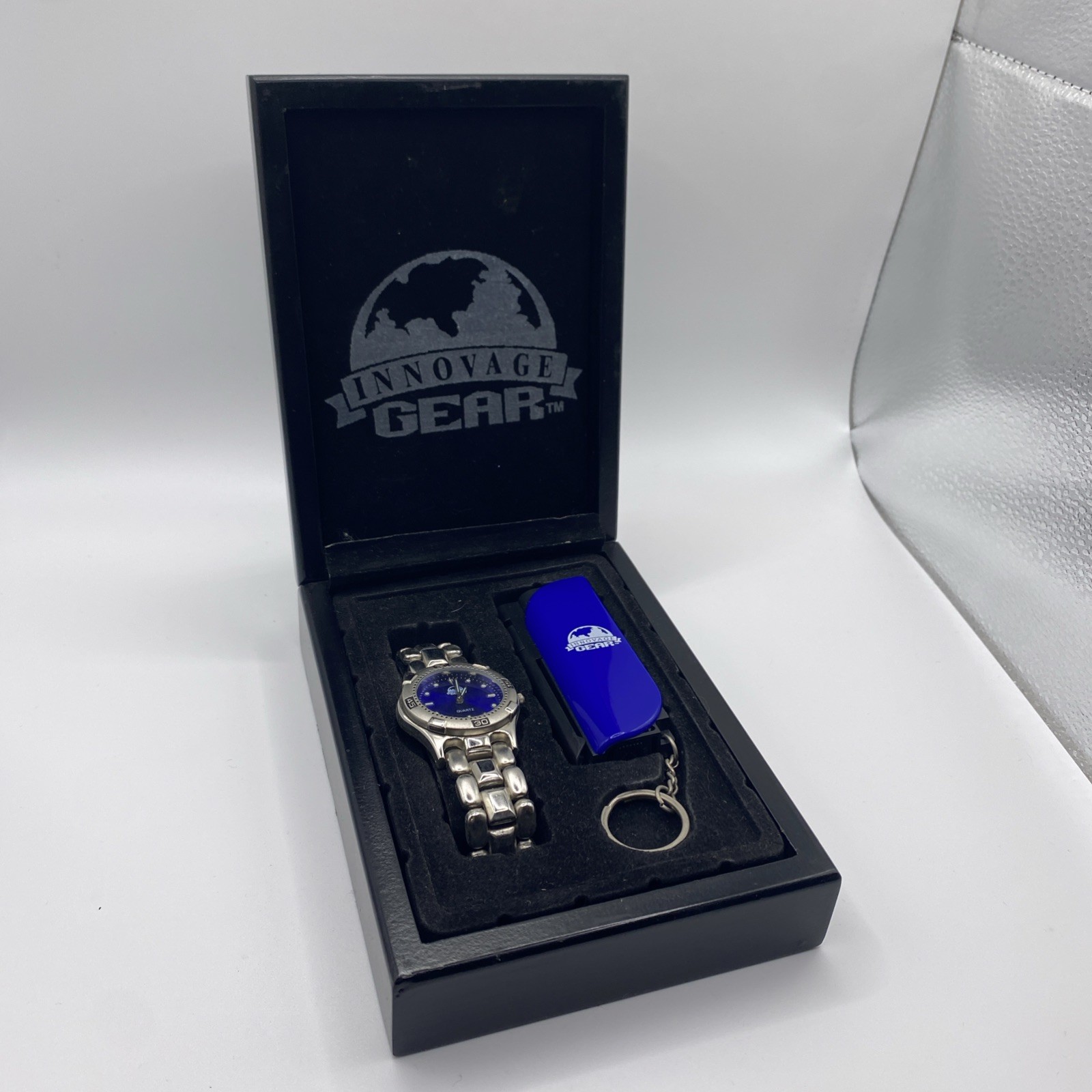 Innovage Gear Men’s Quartz Watch & Multi-Tool Pocket Knife Gift Set with Box