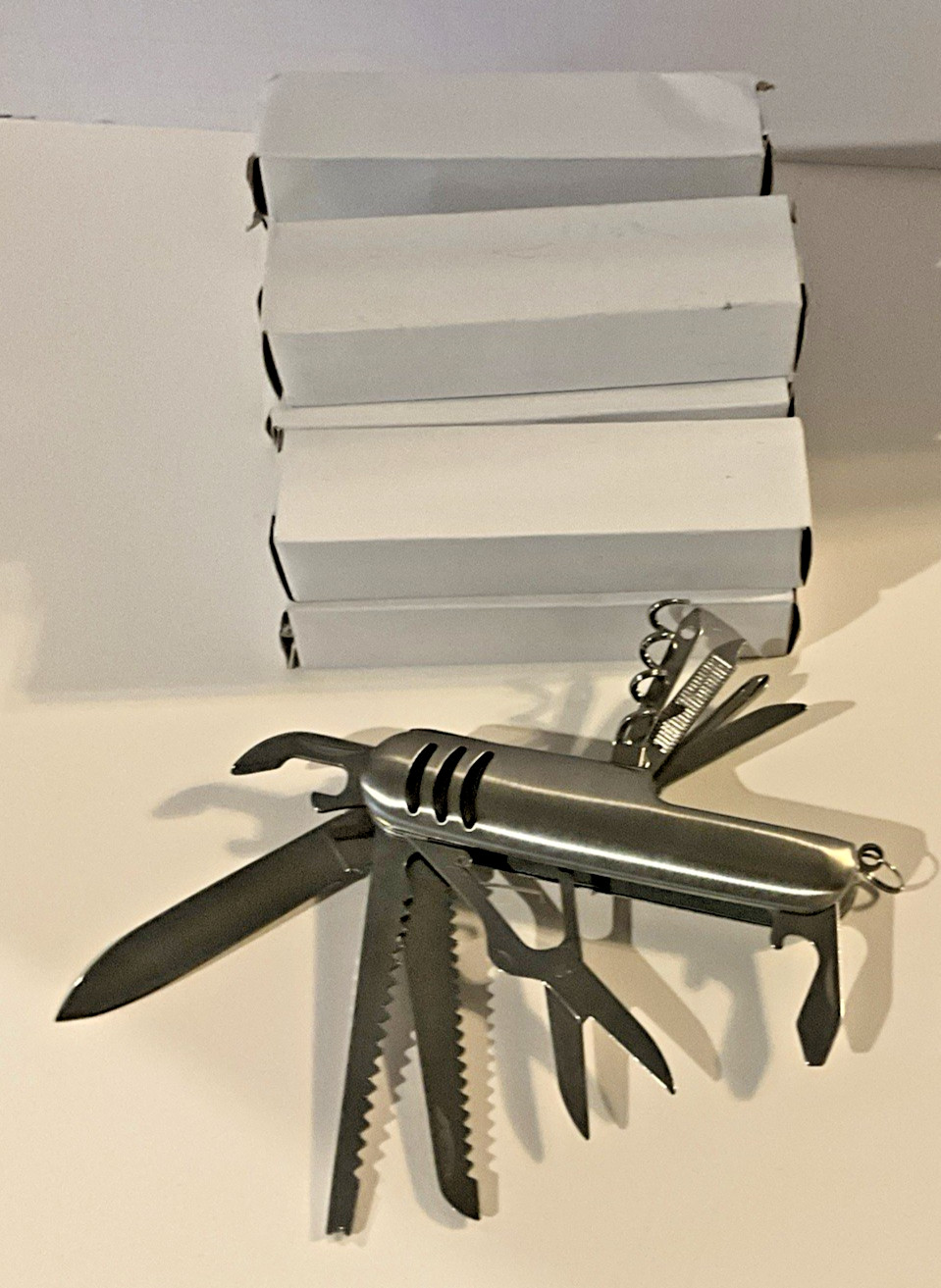 Pocket Knife Key Ring 10 Tools Multi-functional Stainless Steel Fold 10 Pcs NIB