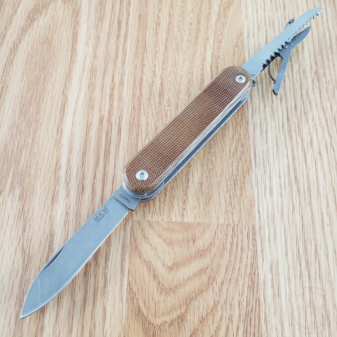 MKM-Maniago Knife Makers Malga 5 Multipurpose MagnaCut Steel Blades Nat Micarta