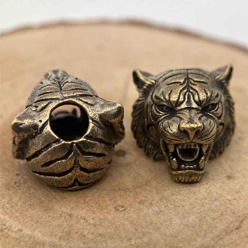 Light Weight Tigers Head Lanyard Beads Fashion Copper Parachute Cord Beads