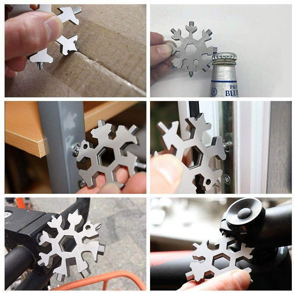 18 In 1 snowflake multitool stainless steel bicycle multifunctional tool