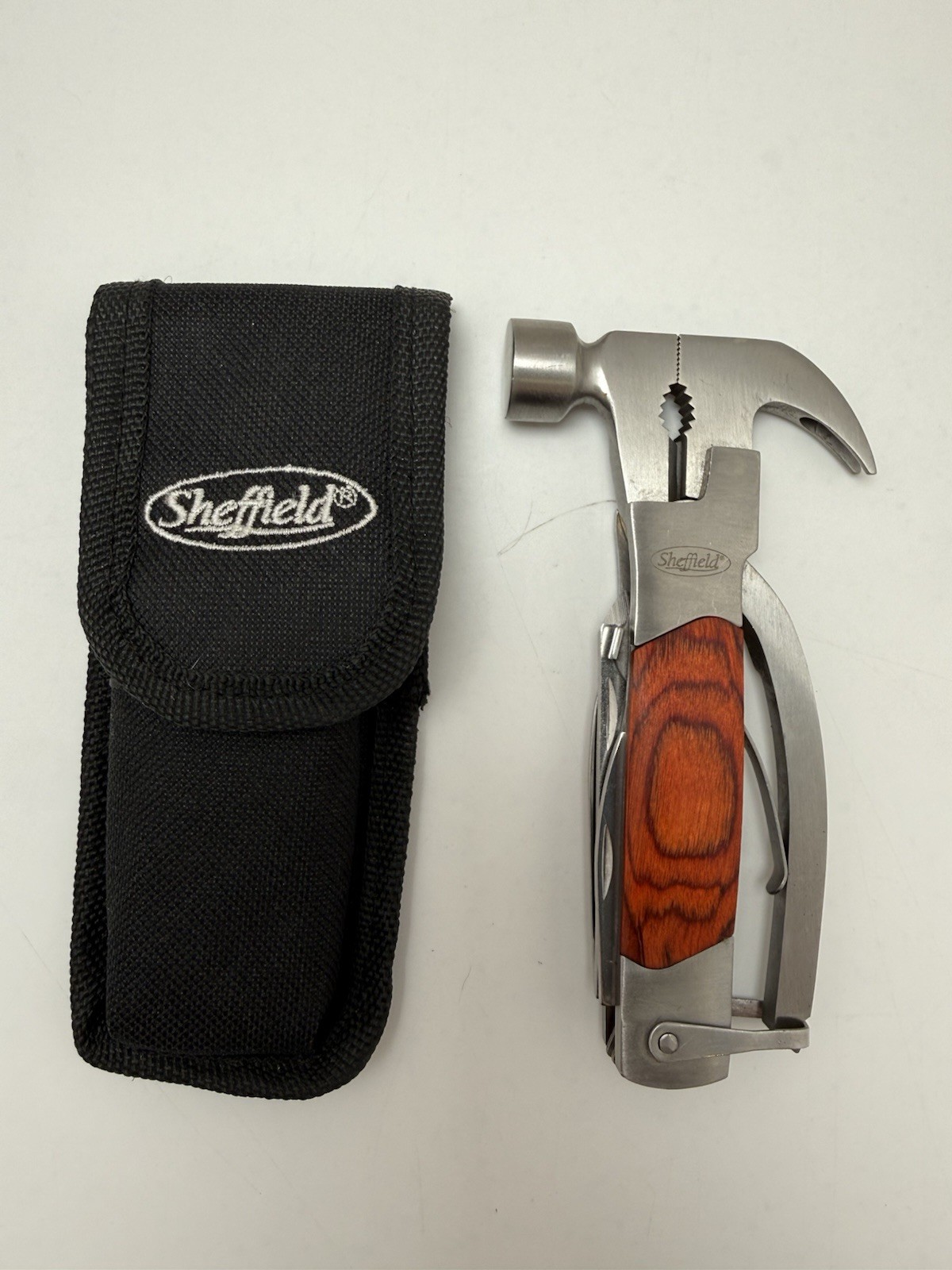 Sheffield Hammer 14in1 Pocket Multi Tool w/Case Outdoor Hiking