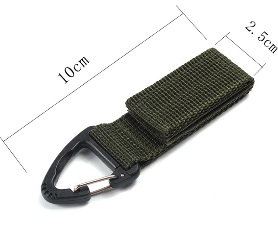 Tactical Molle Nylon Knapsack Keychain Waist Bag Triangle Backpack Hook Buckle