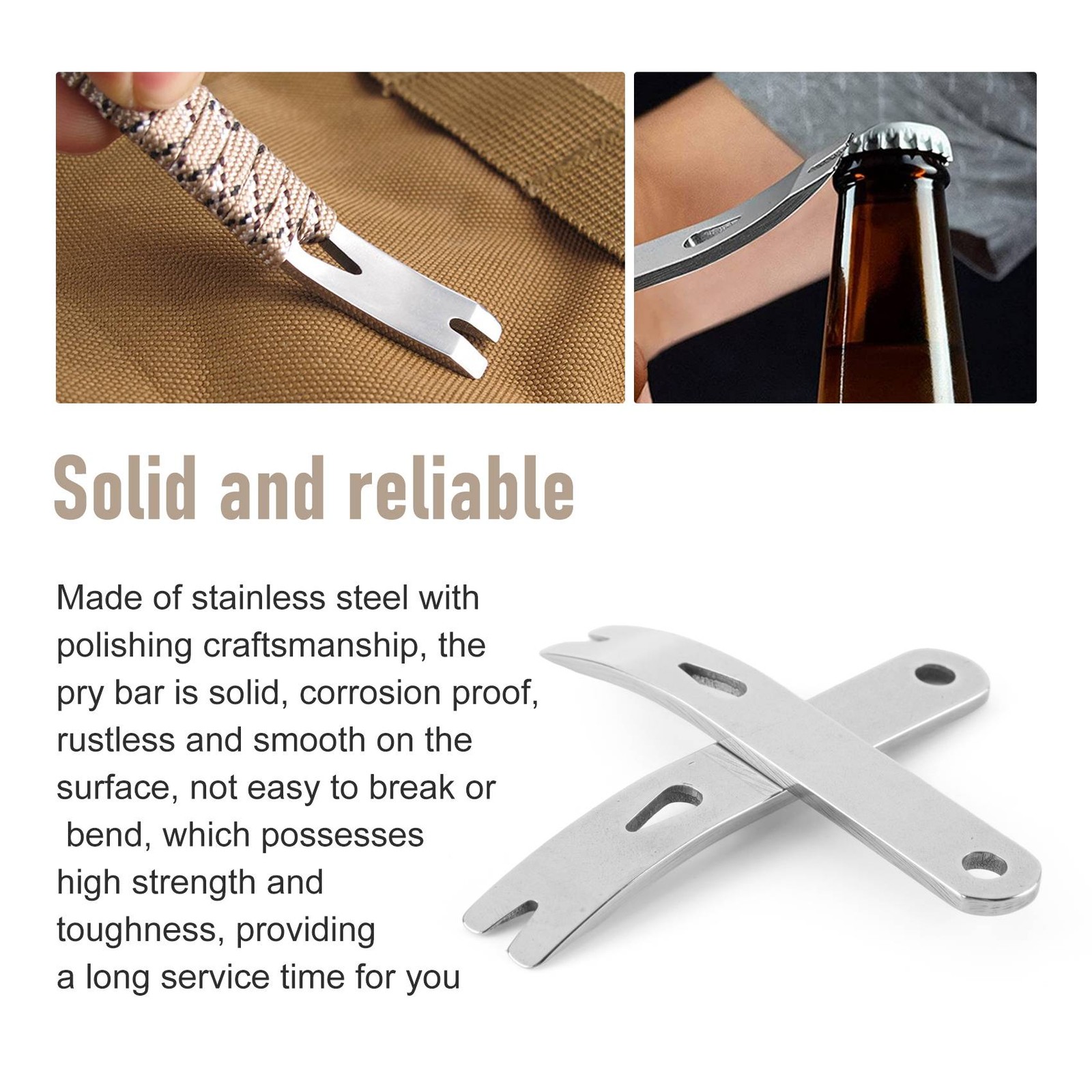 8 Pieces Pry Bar Stainless Steel Flat Bar Multifunction Small Pry Bar 8817