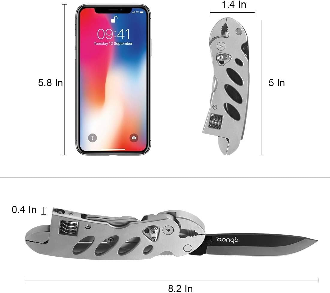 7-in-1 Folding Multitool Wrench Pliers Wire Cutter Screwdrivers Portable