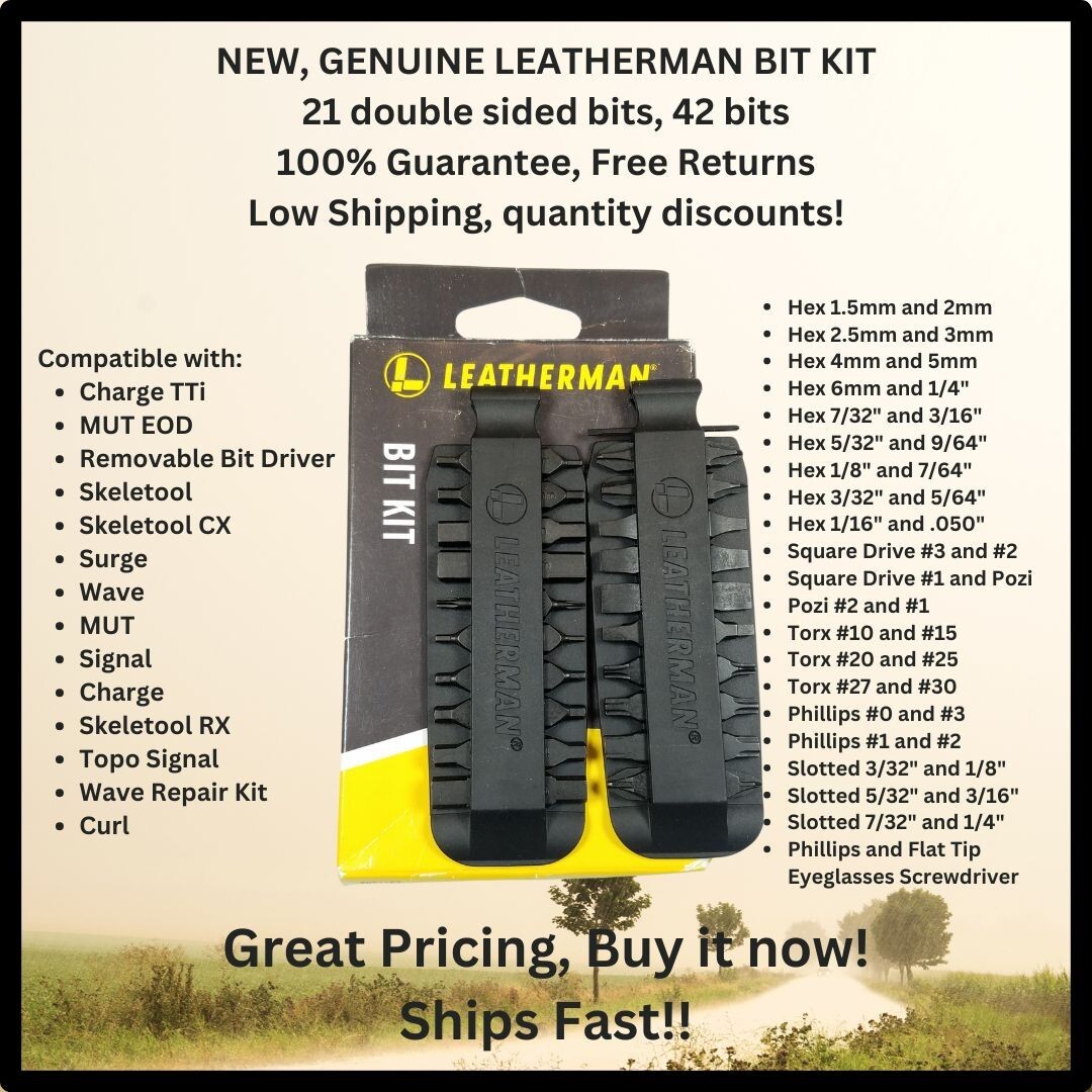 Leatherman Bit Kit 42 Driver Bits – Wave Charge Skeletool, Flat Torx Pozi Allen