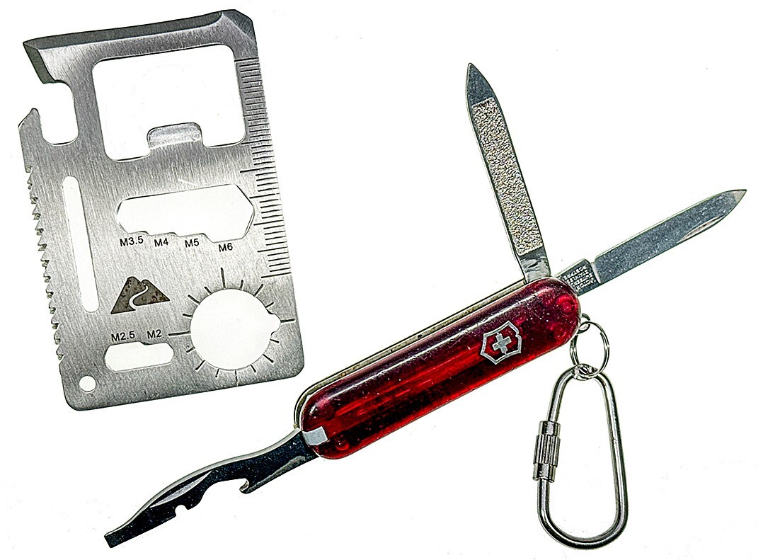 VICTORINOX Swiss Army Can Opener Knife Plus Survival Credit Card Multitool 2.25″