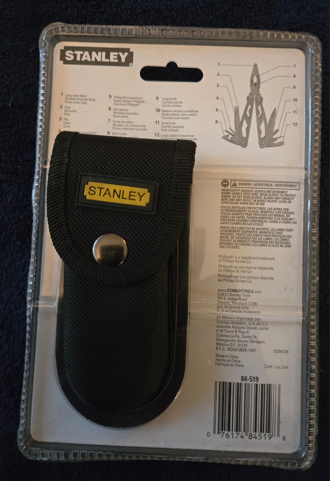 STANLEY 12 IN 1 MULTI TOOL WITH POUCH NEW IN THE BOX