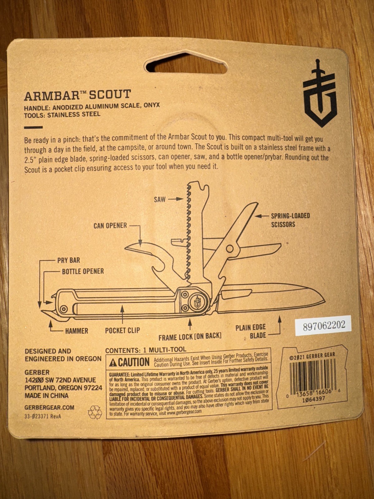 Gerber Armbar Scout Multi-Tool, 7 Tools, NEW