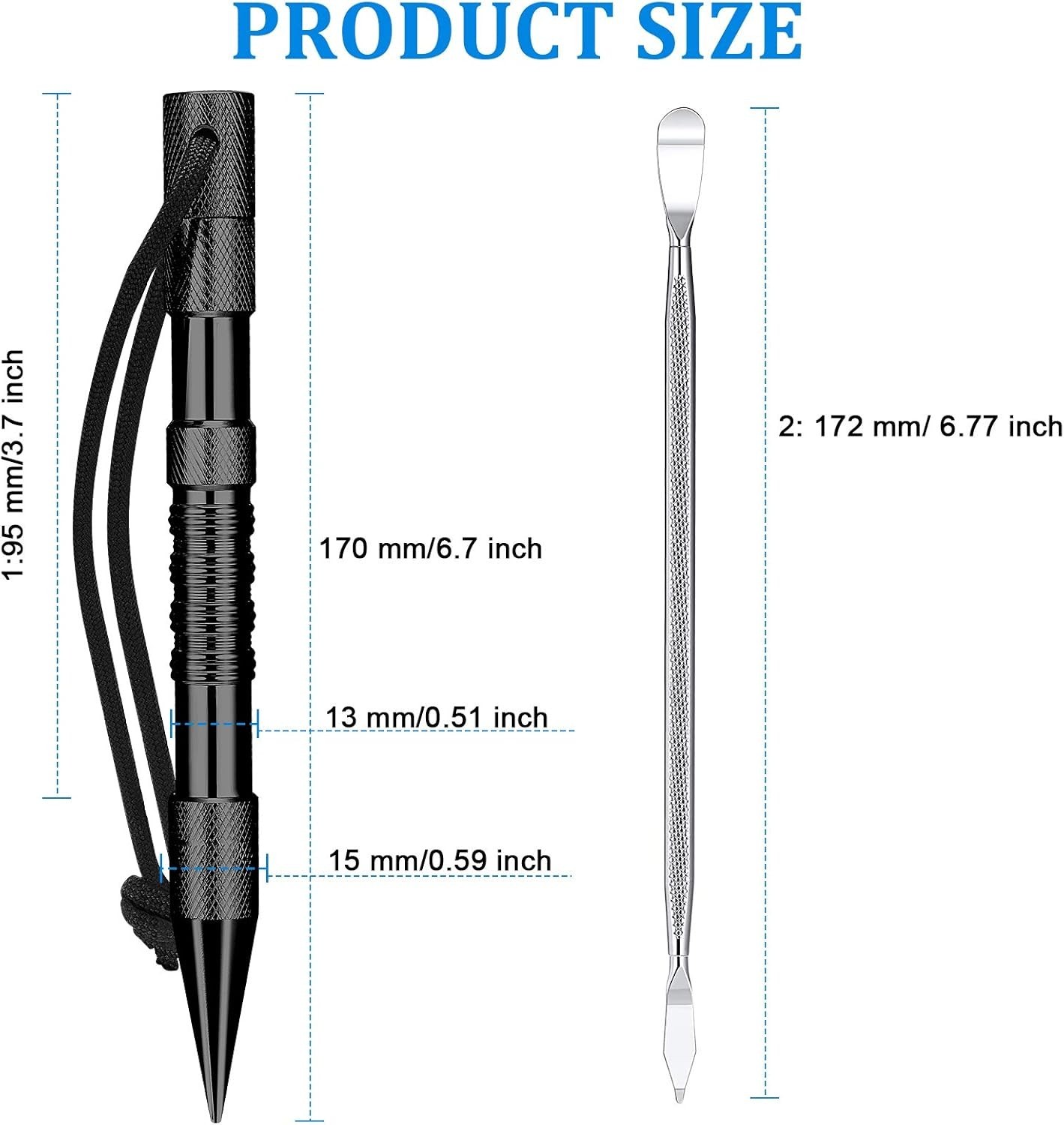 Juego de 12 piezas de herramientas para nudos de acero inoxidable para paracord