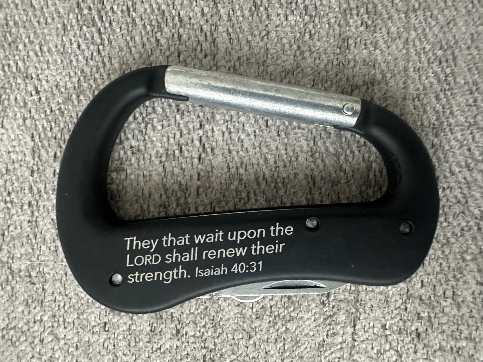 Multitool Carabiner With Pocket Knife Bottle Opener File Scissors