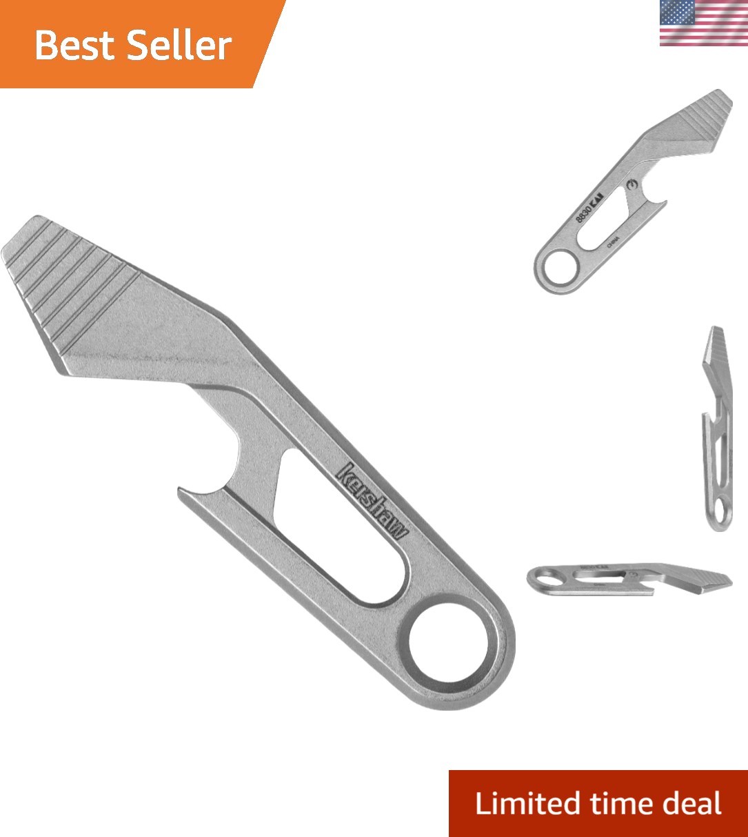 Stainless Steel Keychain Multi-Tool: Bottle Opener, Screwdriver, & Pry Bar