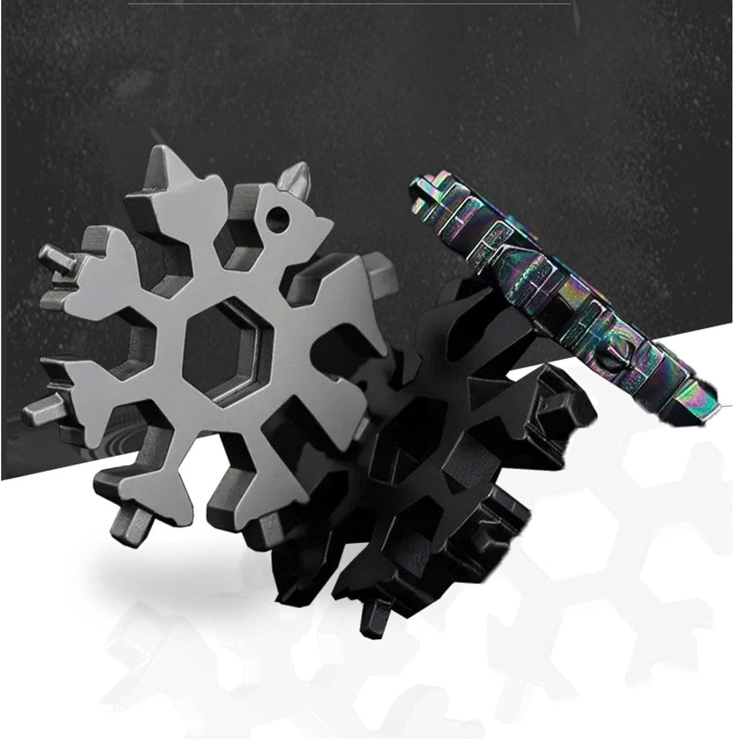 3 Pack 18-in-1 Snowflake Multi-Tool Carbon Steel Multitool Screwdriver Opener