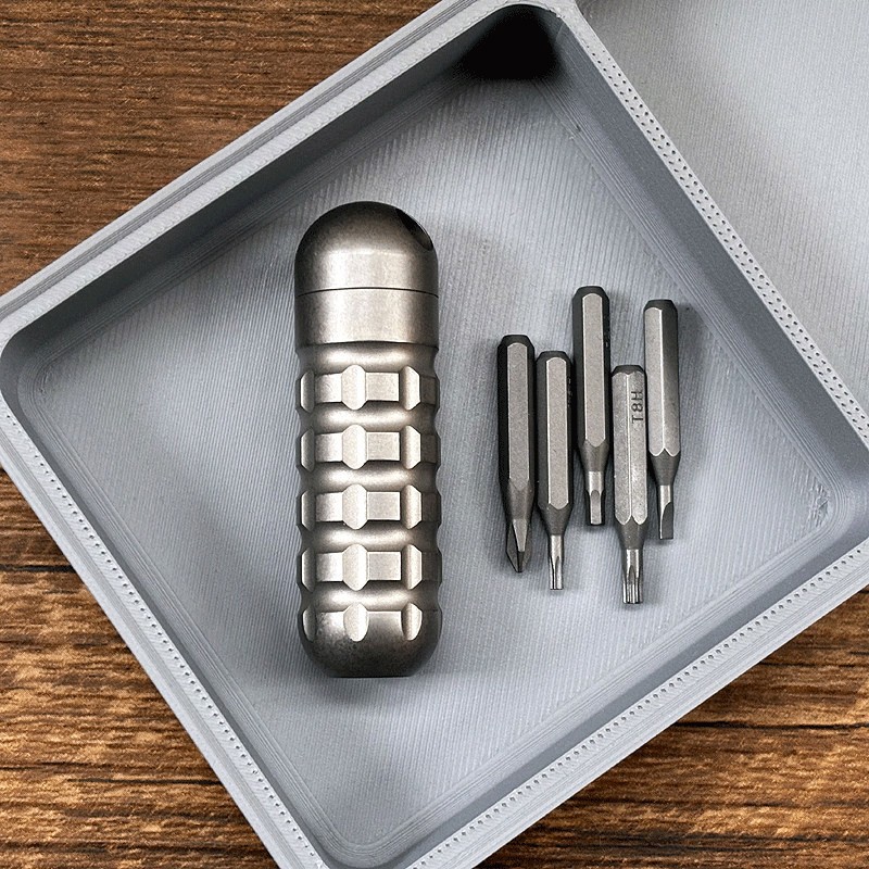 Titanium Pocket Mini Waterproof Holder with Bits Portable EDC OutdoorTools Gift