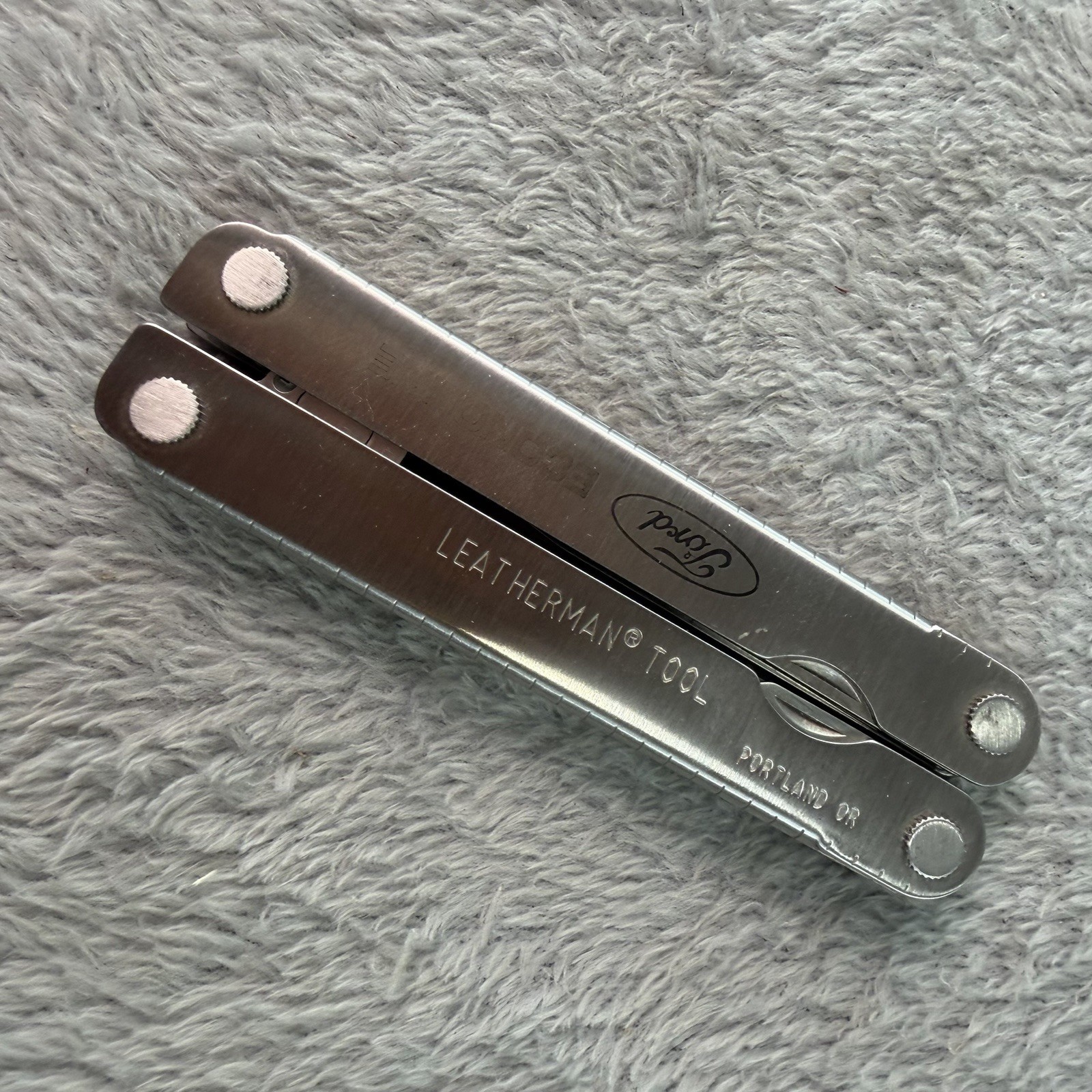 Vtg Leatherman PST Multi Tool FORD Promotion 0499 USA w Leather Sheath B551