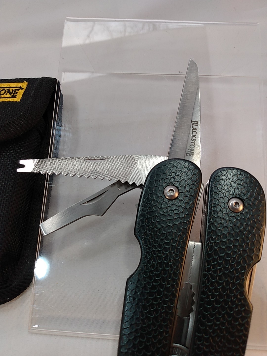BLACKSTONE Multi Tool with Nylon Pouch – Pliers, Knife, Screwdrivers Sheath