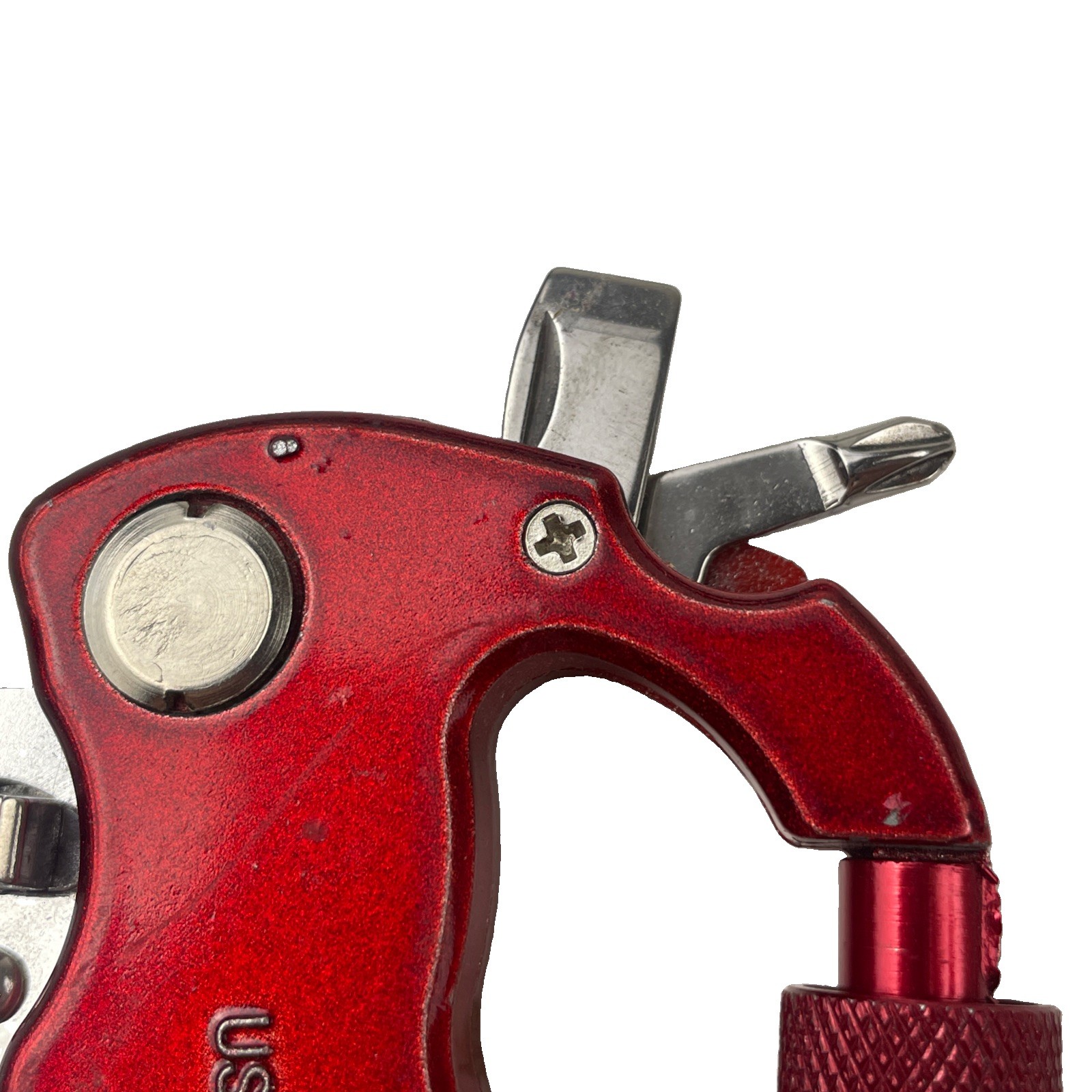 Carabiner Multitool Knife Red Color
