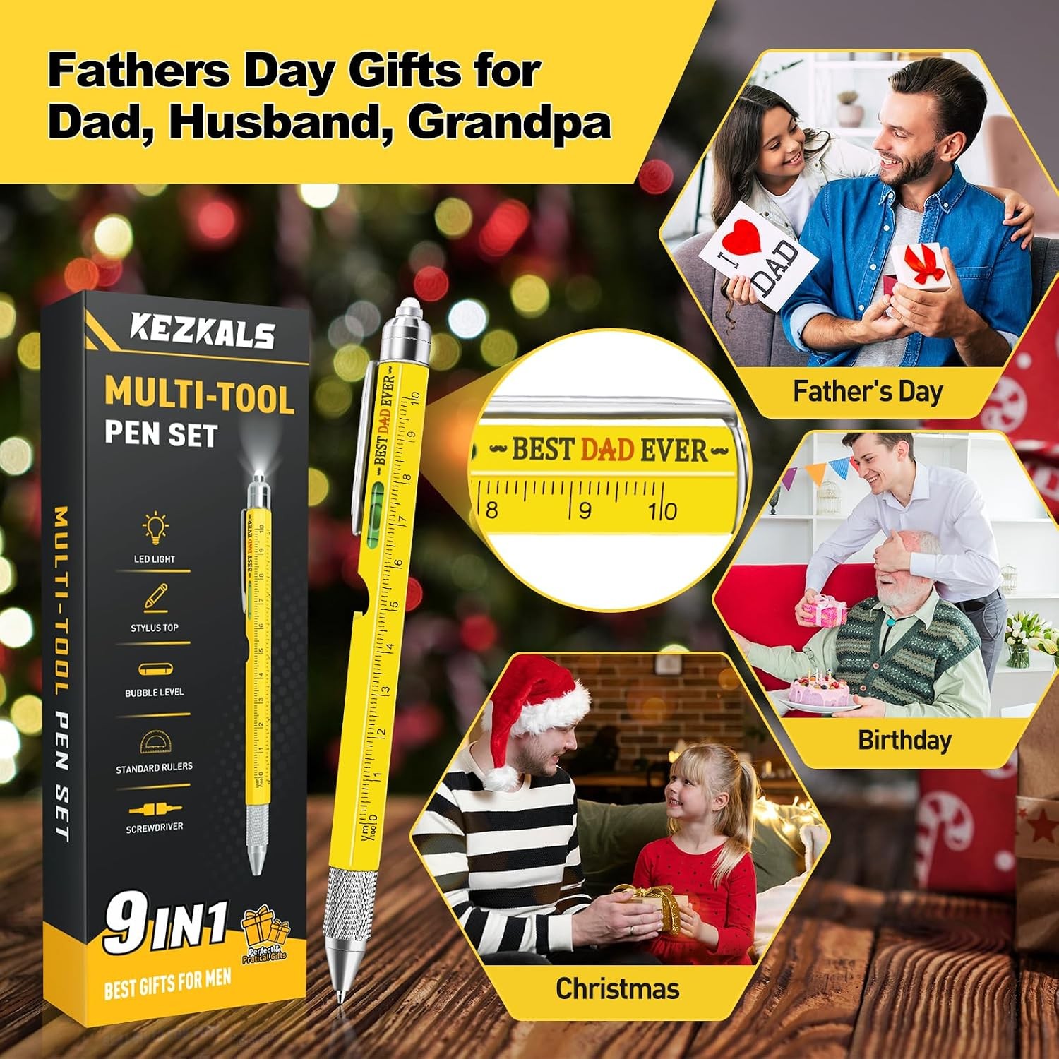 Multitool Pen Mens Gifts for Dad Fathers Day Gift Idea Multitool Personalized