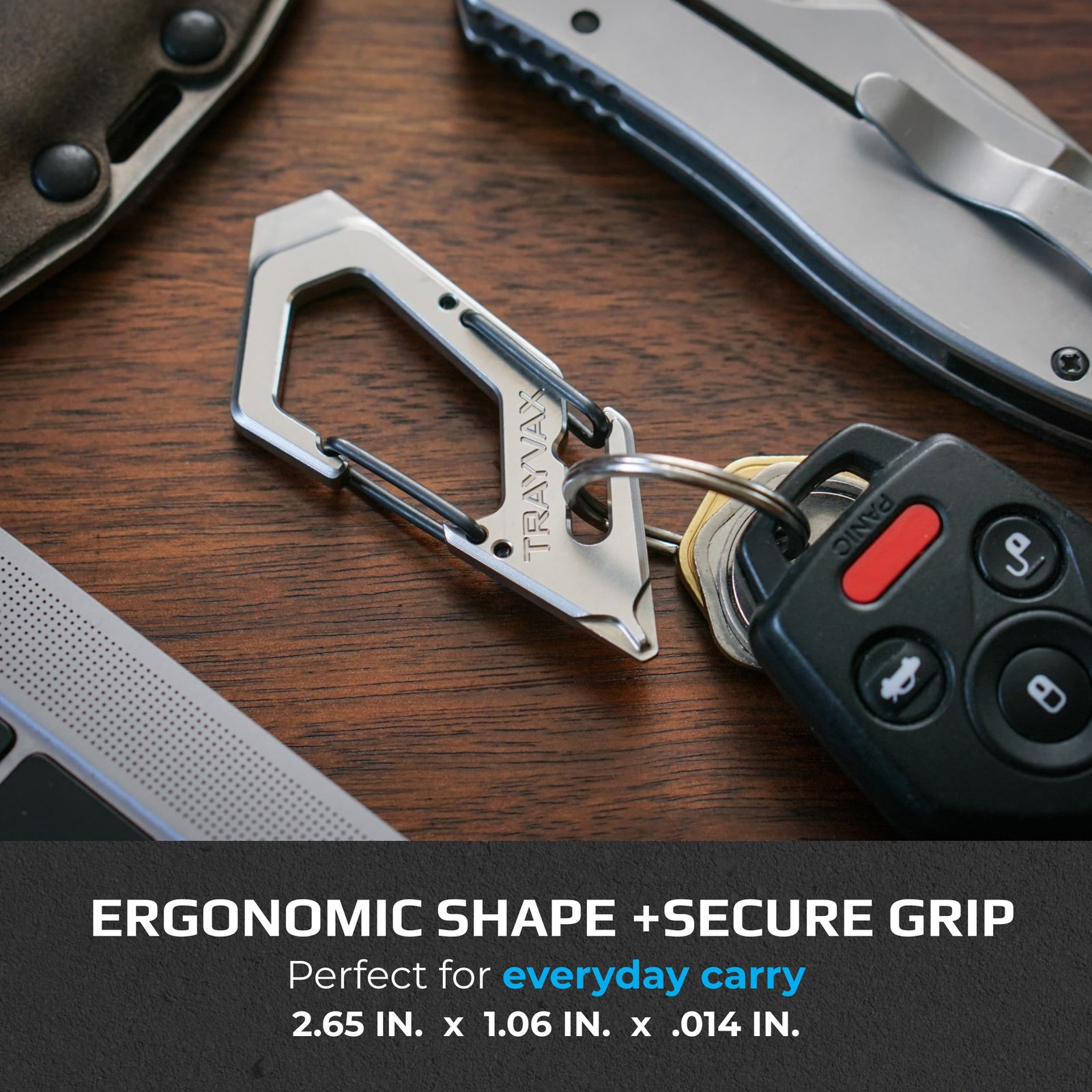 Talon Carabiner Clip Multi-Tool, 420 Stainless Steel Quick Release Keychain M…