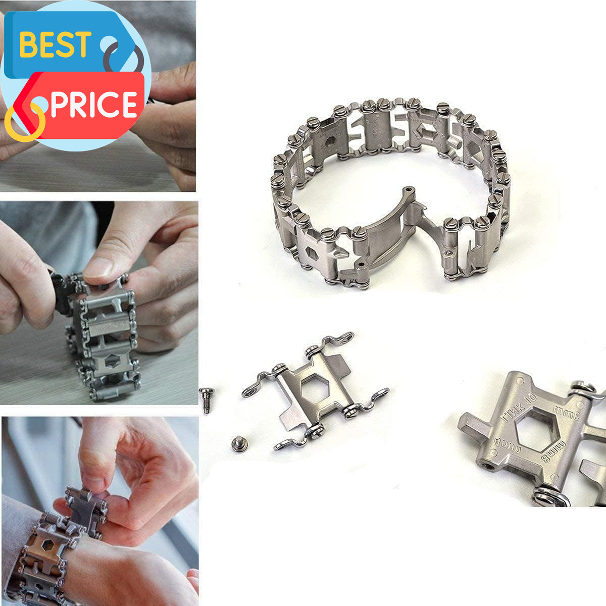 Multitool Bracelet 29 in 1, 22Cm Stainless Steel, Outdoor Travel Men Watch Strap