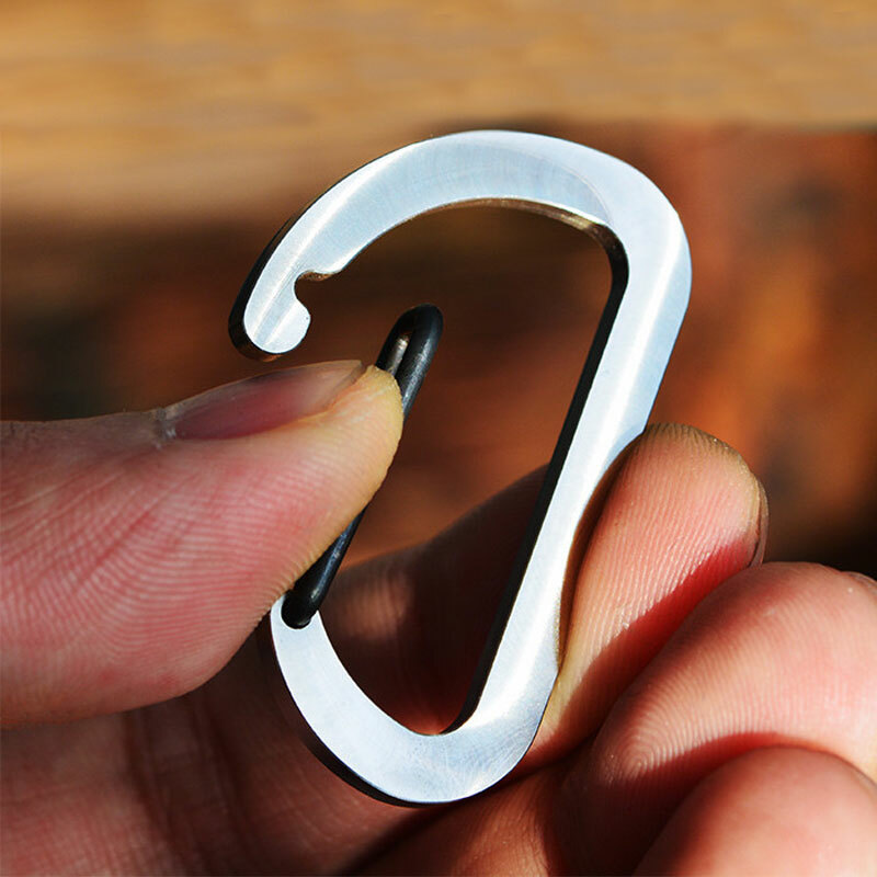 Hot EDC TITANER Titanium TC4 Key Carabiner Sport Sliver Snap Hook Outdoor KG-02L