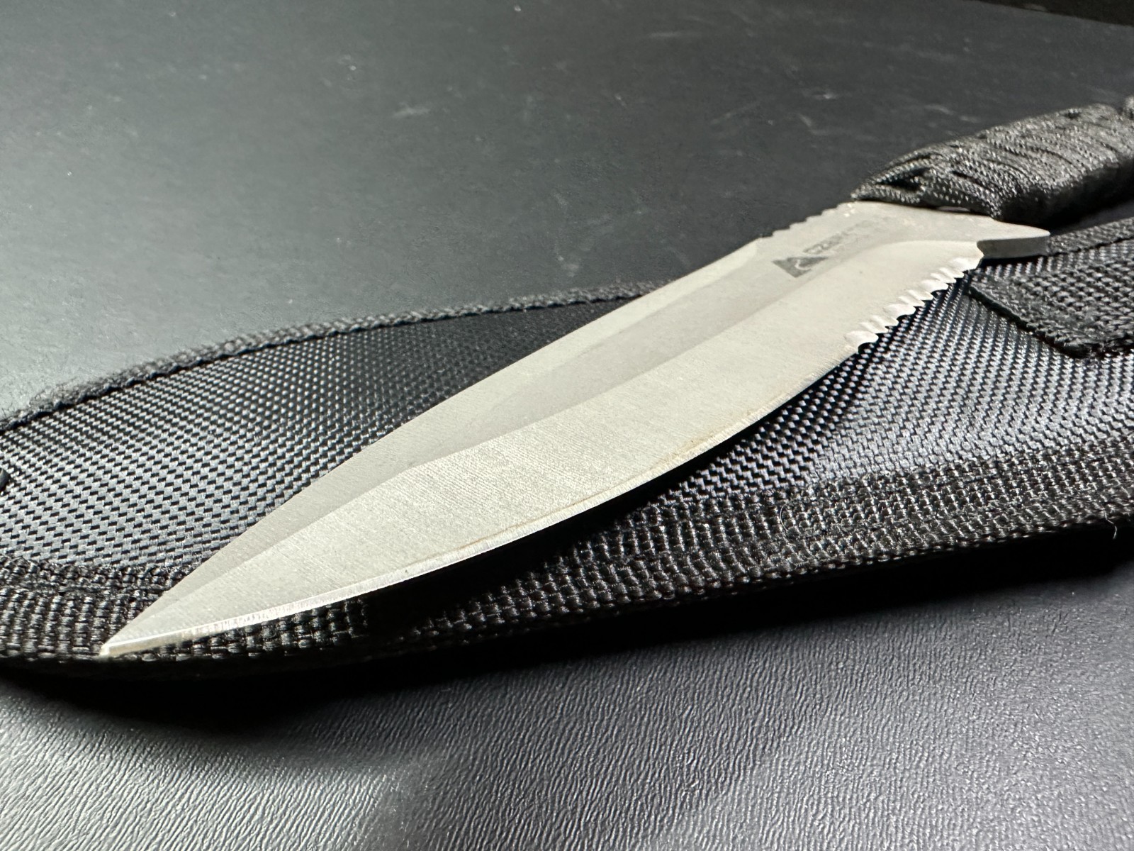 Ozark Trail Fixed Blade Knife w/ Black Paracord Wrapped Handle and Sheath