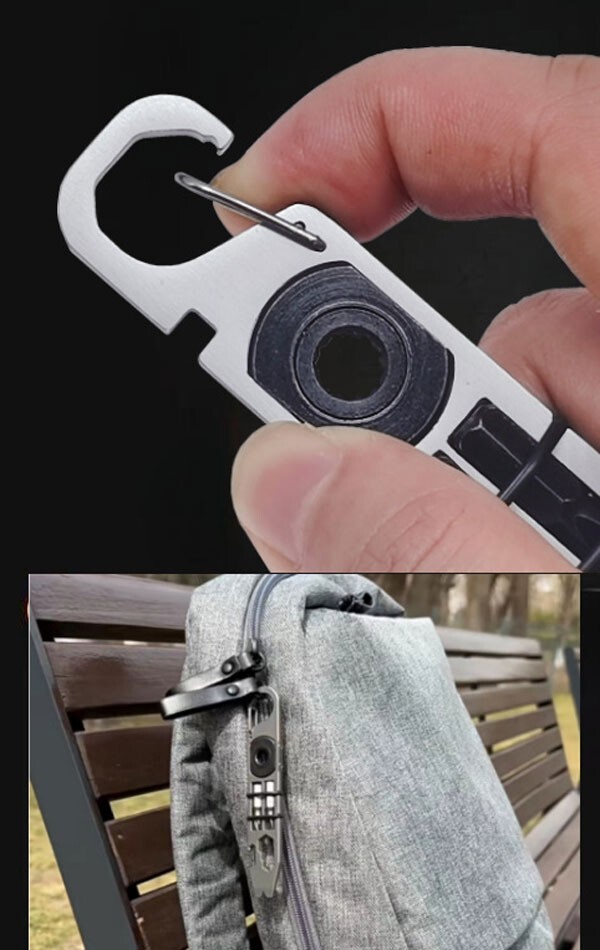 EDC Stainless Steel Keychain Pocket Pry Bar Crowbar Opener Outdoor Multi Tools