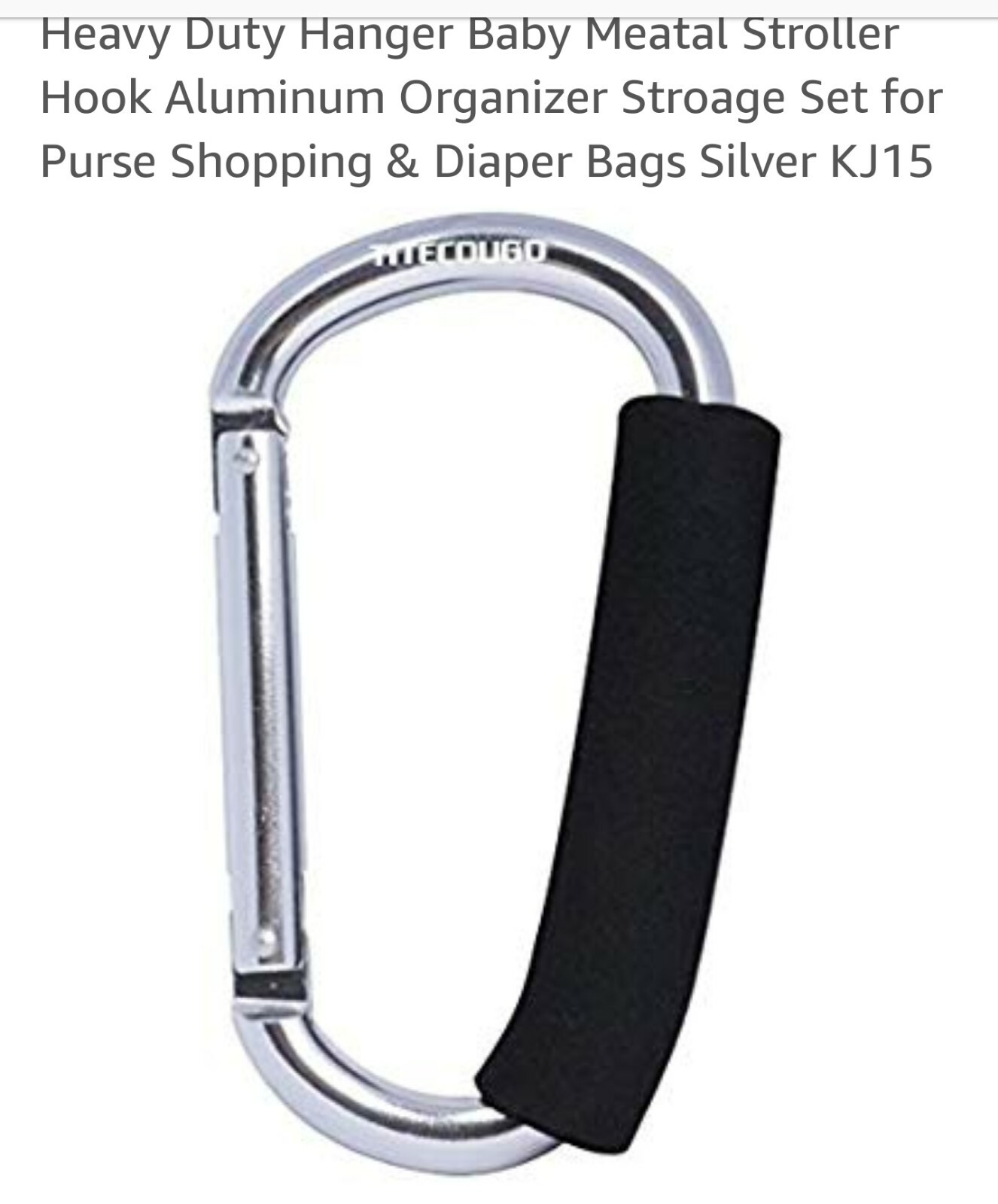 2 Pack Baby Walker Stroller Clip Hook Buggy Carabiner Diaper Hanger Bag