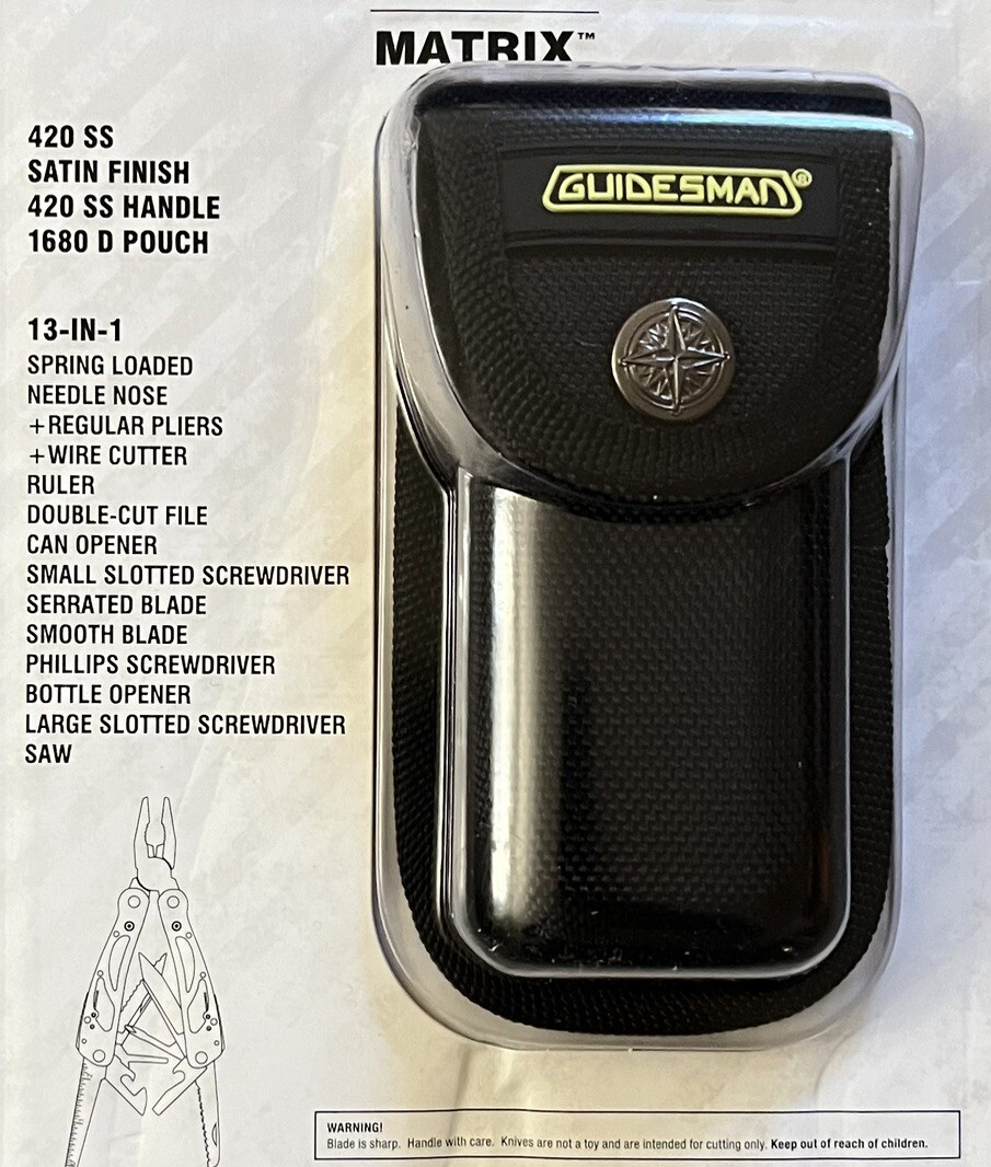 Guidesman Matrix Stainless Steel 13 Function Multi-Tool with Denier Nylon Case