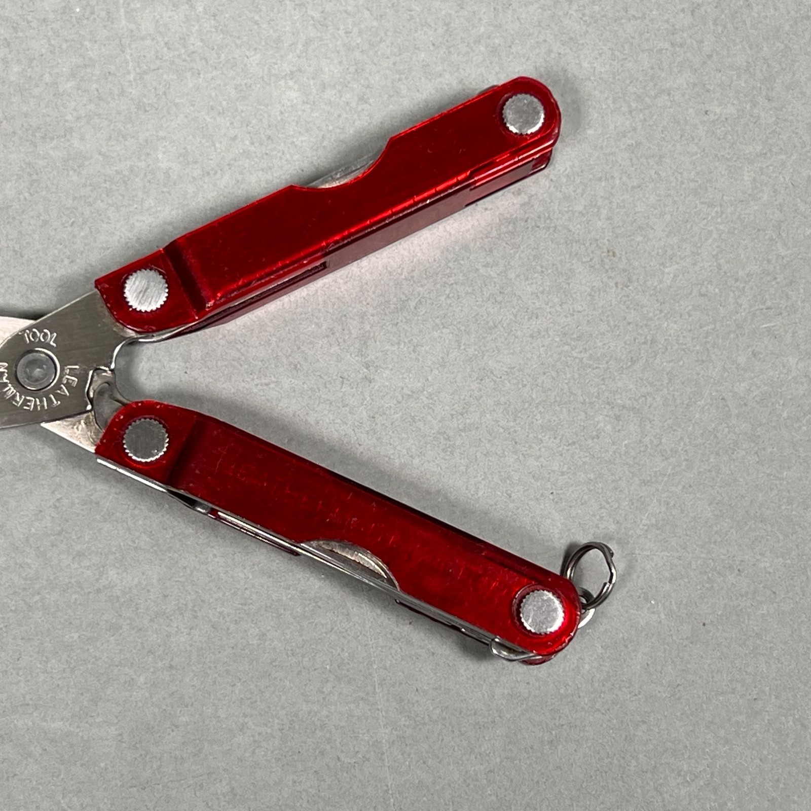 RARE Leatherman Micra Translucent Red Polycarbonate Keychain Multi-Tool USA