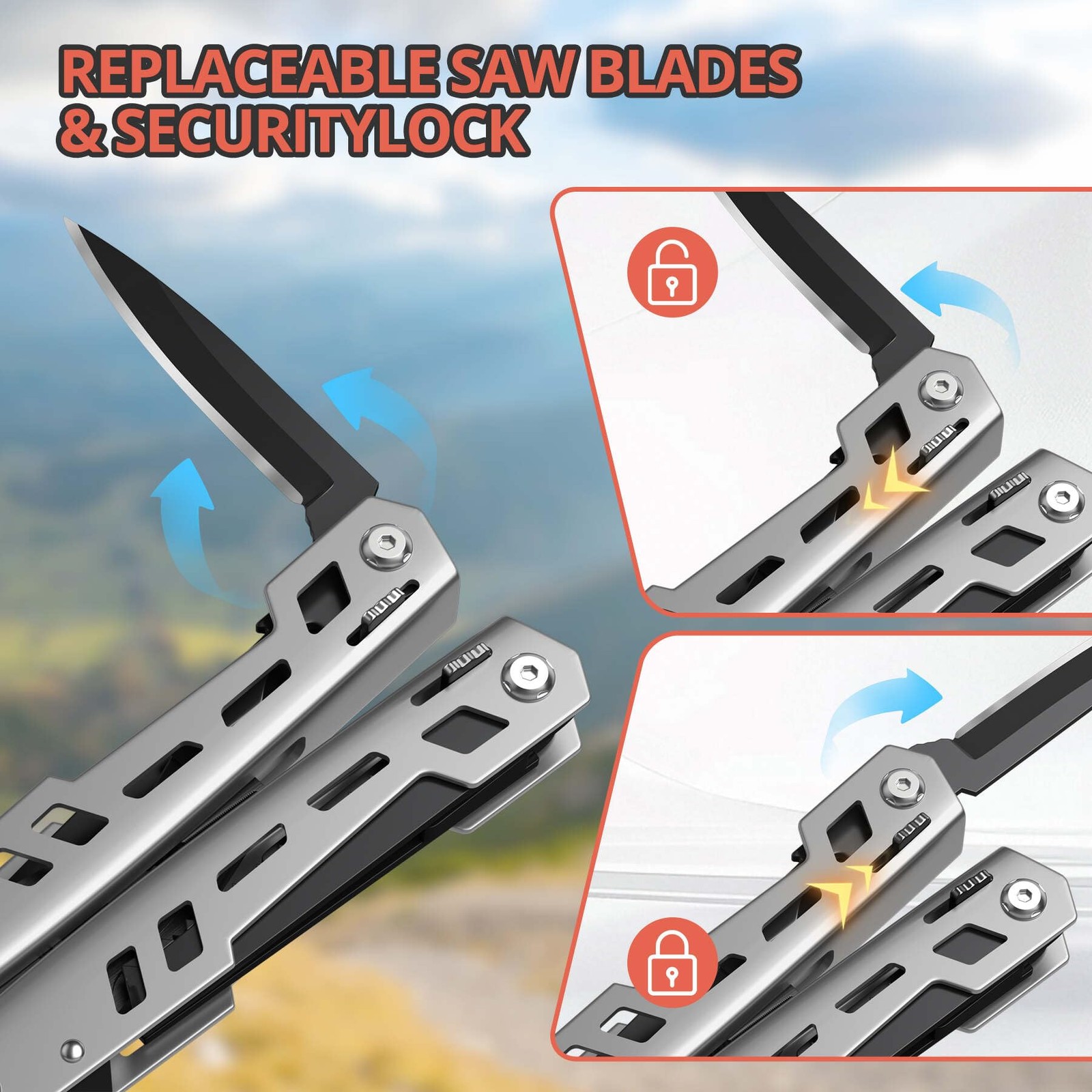 Multitool 17-in-1 Stainless Steel Multi Tool with Pocket Knife Needle Nose Pl…