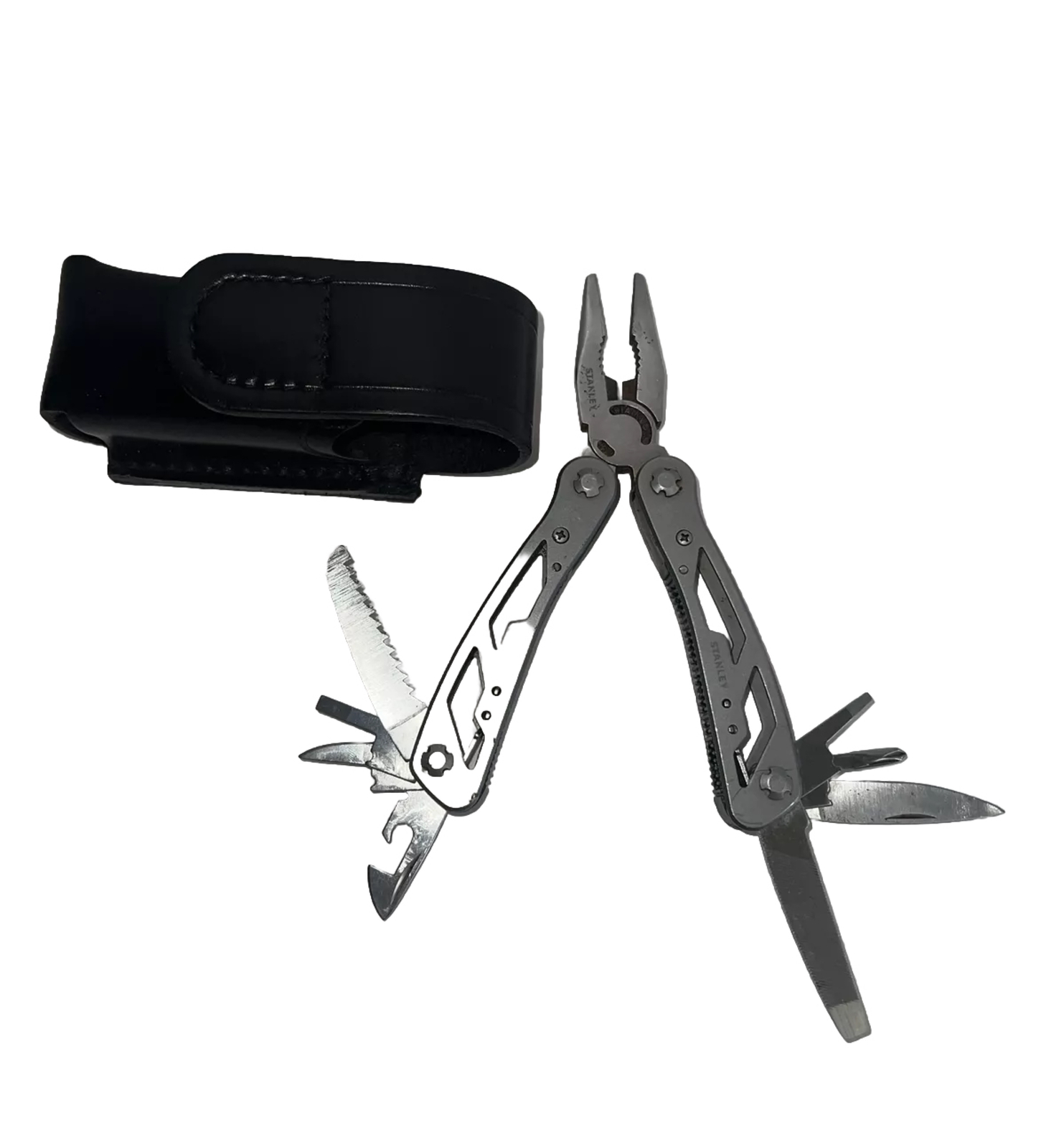 Stanley 2CR Multi Tool Pliers, 10 In 1, Knife, Saw, Openers, File & More W/Case