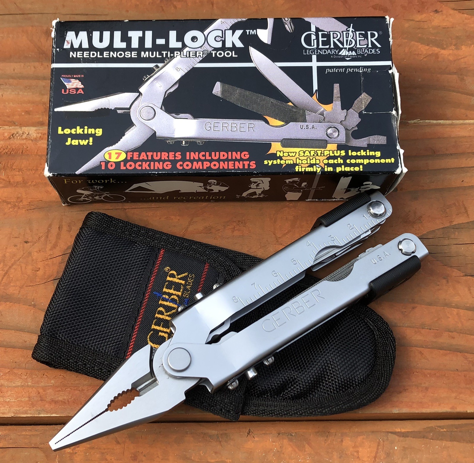 GERBER USA 07530 Multi-Lock Needlenose Plier Multi-Tool w/ Sheath. New Old Stock