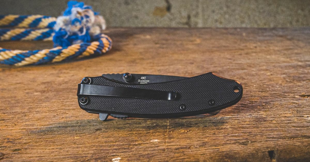 American Buffalo ABKT Ember Assisted Opening Folder Pocket Knife – Black AB067B