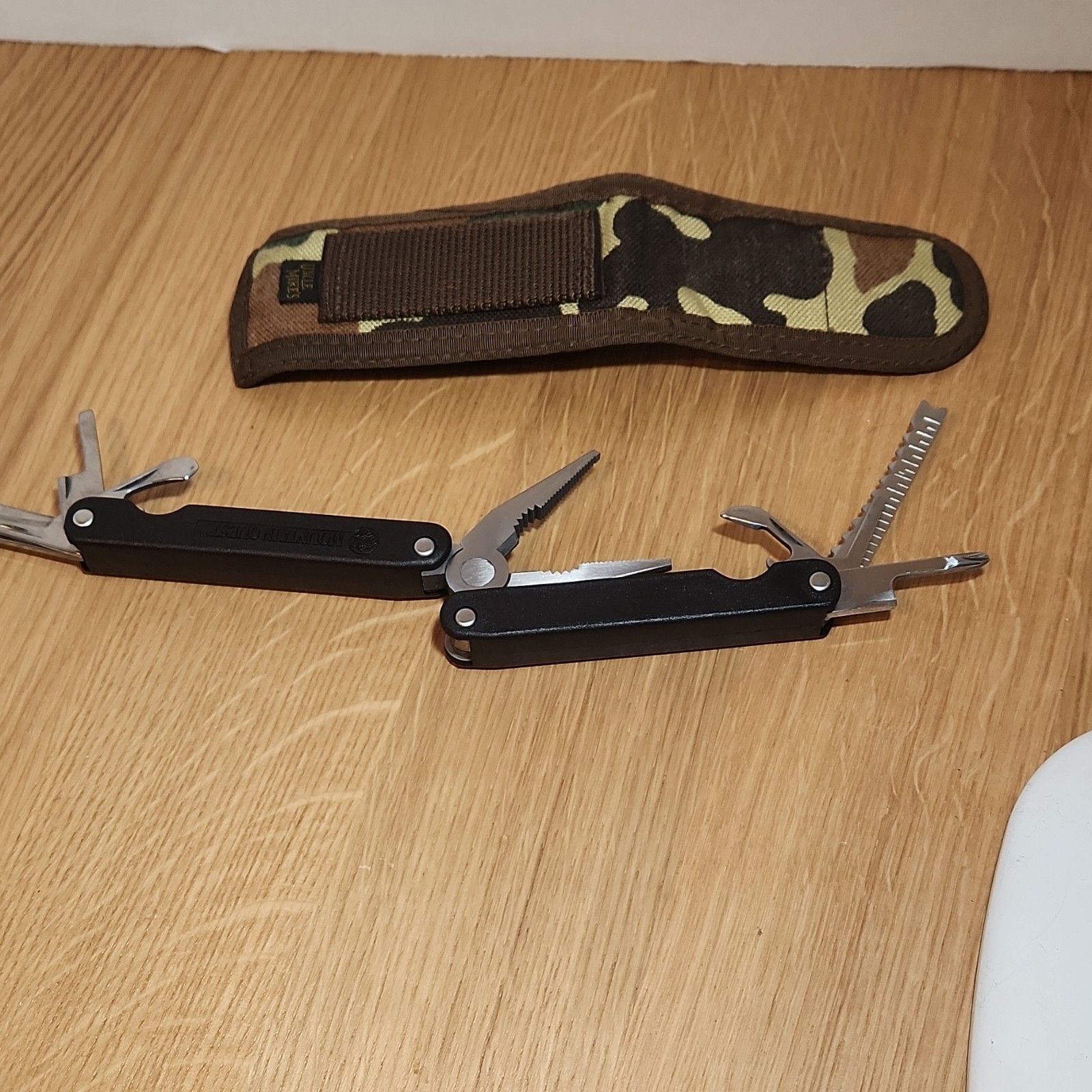 Mountain Quest 9-in-1 Folding Multi-Tool, Stainless 2in Blade, Camo Sheath