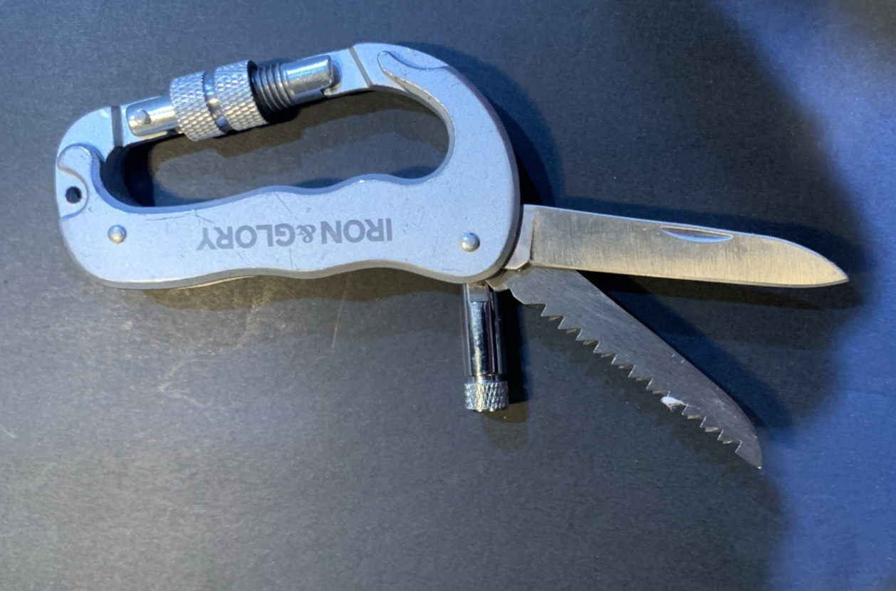 Iron & Glory Clip Hook Belt Loop Aluminum Folding Knife NEW