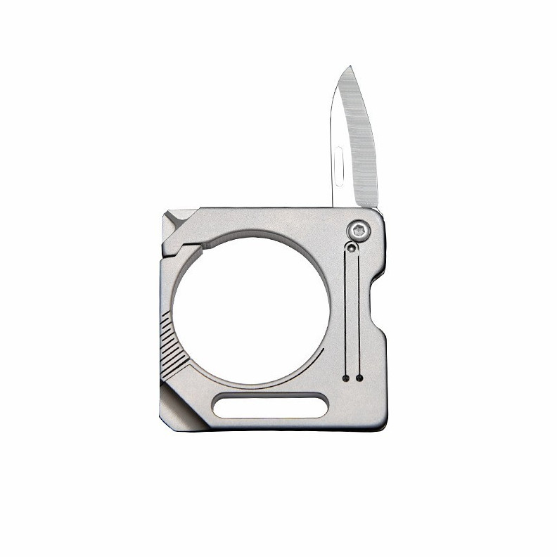 Titanium Alloy Keychain Carabiner Cutter Knife Outdoor Travel Camping Tool A++++