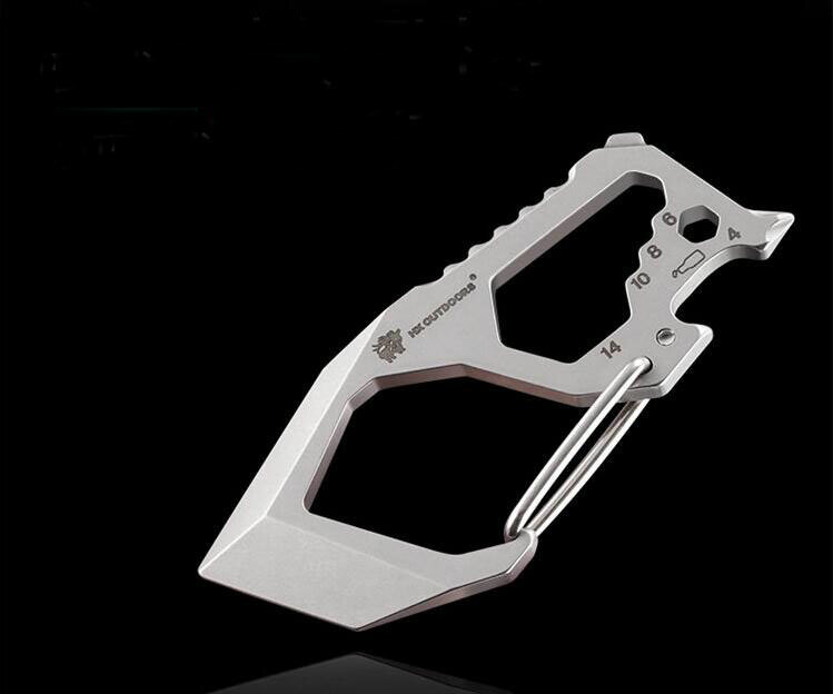 EDC High Stainless Steel Multifunction Keychain Key Carabiner Opener Wrench Tool