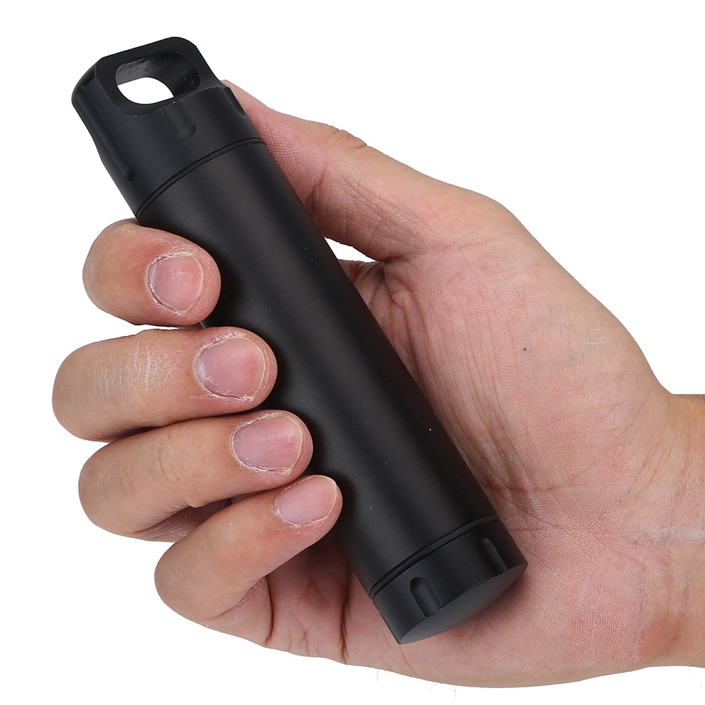 Waterproof Aluminum Pill Box Case Organizer Outdoor Medicine Holder (Black) CX4