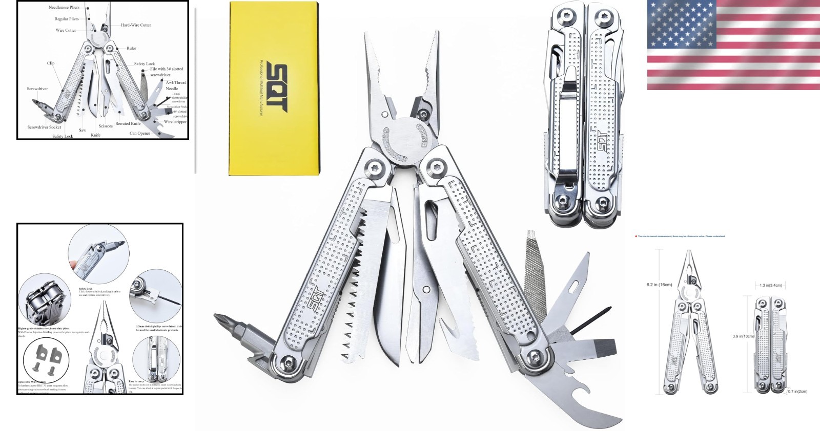 20-in-1 Professional Folding Multitool with Tungsten Alloy Tools – Compact Size